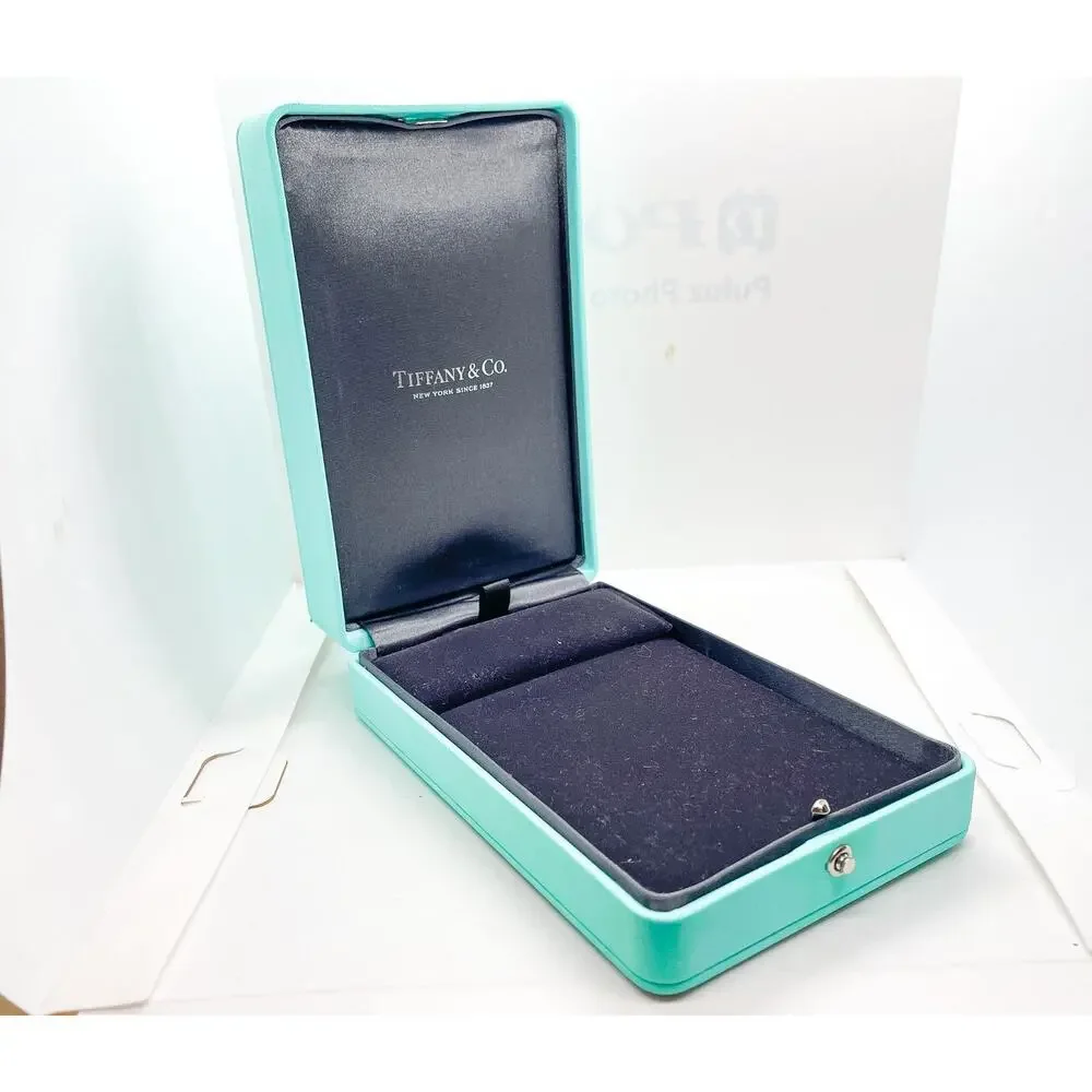Tiffany & Co. Blue Leather Necklace & Earrings Holder Case Display Box